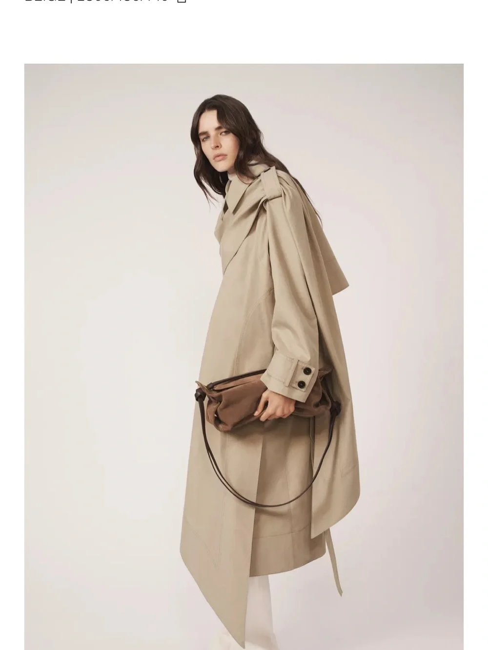 Zara Brown Leather Shoulder Bag with Dark Strap - Picture 3 of 8